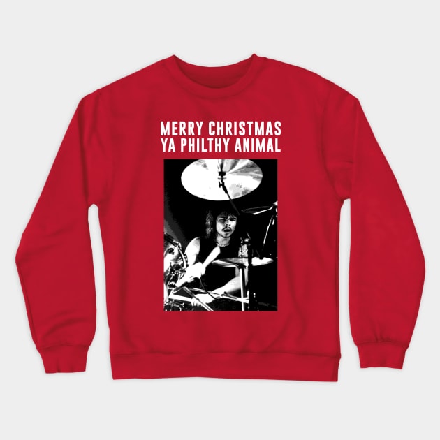 Merry Christmas Ya Philthy Animal Crewneck Sweatshirt by lilmousepunk